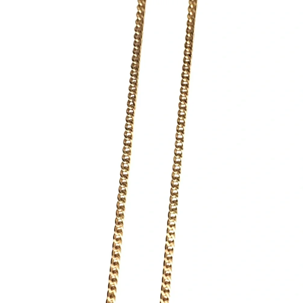 💗VINTAGE CHANEL With ”CHANEL” Filigree Pendant Gold-Plated 16-Inch Necklace